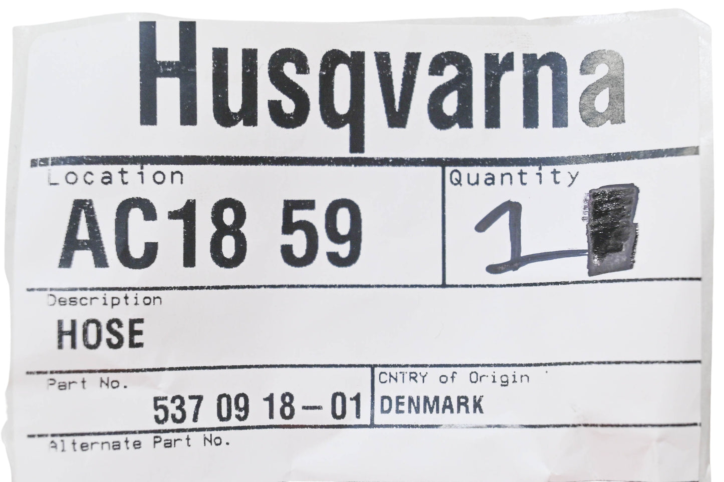 New OEM Husqvarna 537 09 18-01, 537091801 Hose NOS