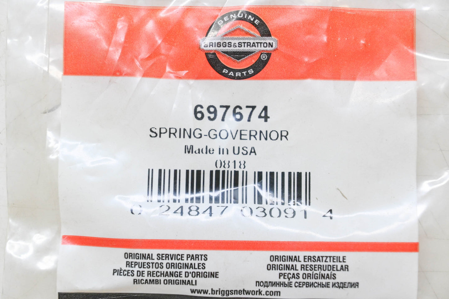 New OEM Briggs & Stratton 697674 Governor Spring NOS