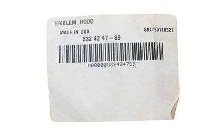 New OEM Husqvarna 532 42 47-89, 532424789 Hood Emblem NOS