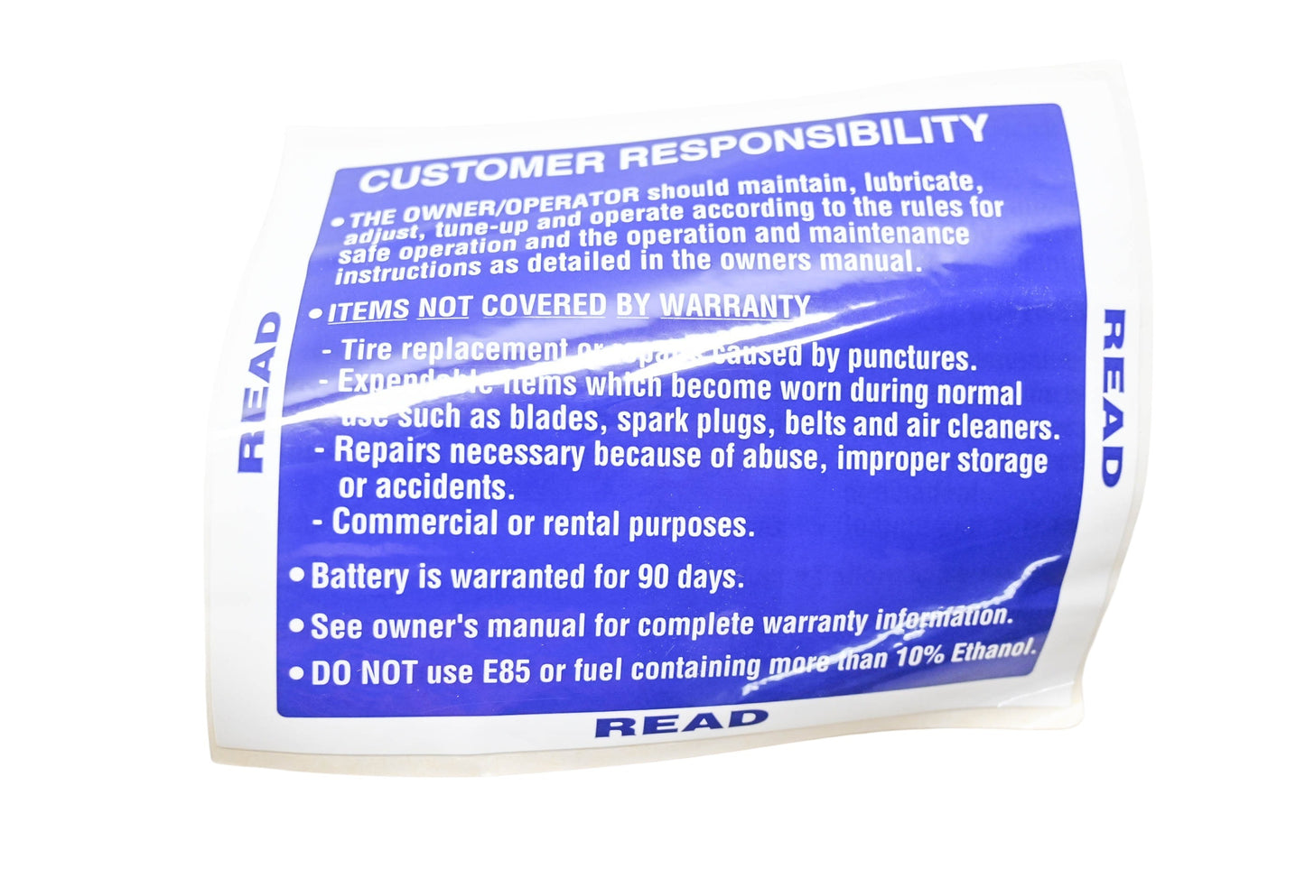 New OEM Husqvarna 532 42 38-29, 532423829 Warning Decal NOS