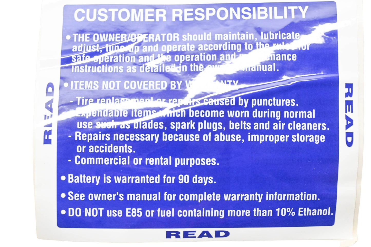 New OEM Husqvarna 532 42 38-29, 532423829 Warning Decal NOS