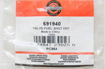 New OEM Briggs & Stratton 691940 Fuel Shut-Off Valve NOS