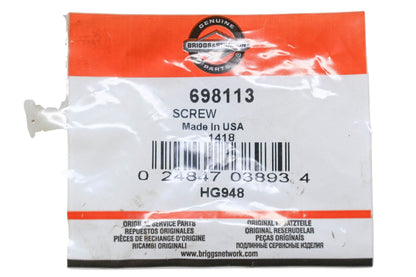 New OEM Briggs & Stratton 698113 Screws Qty 2 NOS
