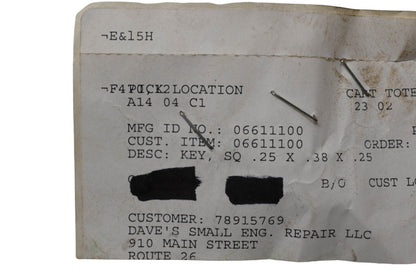 Ariens 06611100 Key NOS
