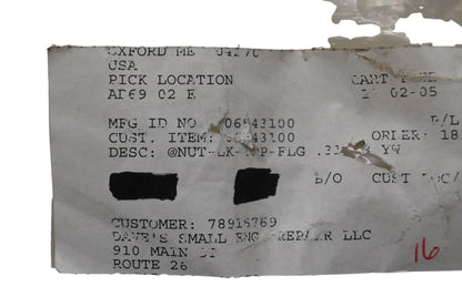 Ariens 06543100 Flange Nut NOS