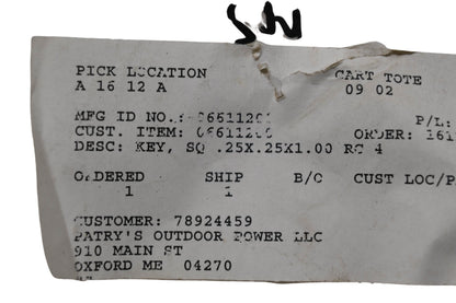 Ariens 06611200 Lawn Mower Key NOS