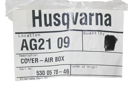 New OEM Husqvarna 530 05 78-46, 530057846 Air Box Cover NOS