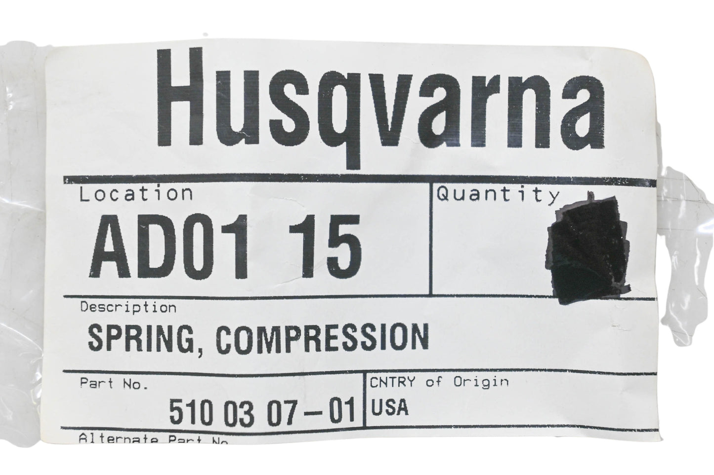New OEM Husqvarna 510 03 07-01, 510030701 Compression Spring NOS