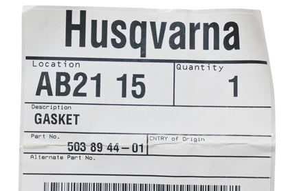 New OEM Husqvarna 503 89 44-01, 503894401 Gasket NOS