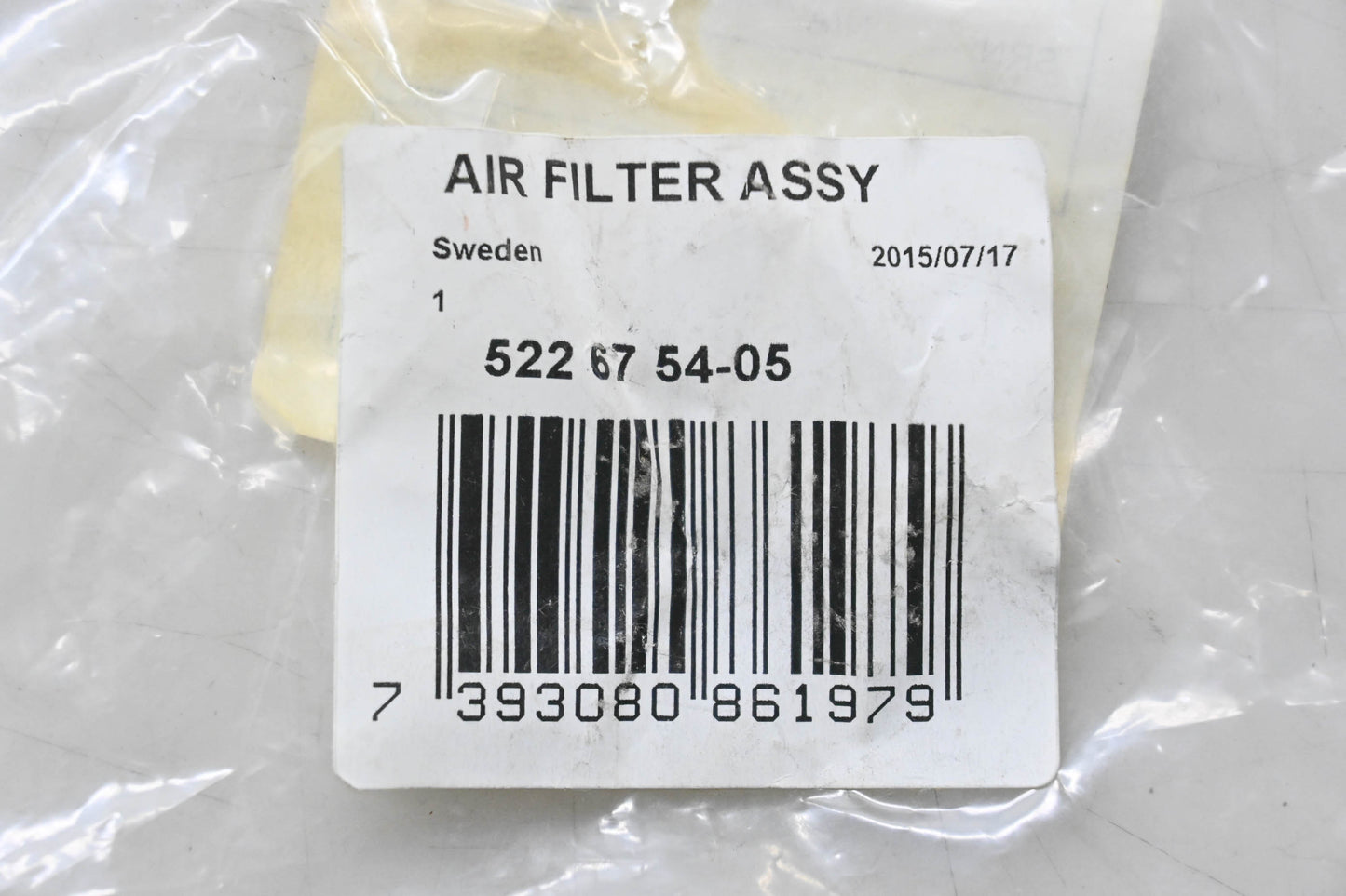 New OEM Husqvarna 522675405, 522 67 54-05 Air Filter Yellow Mesh NOS