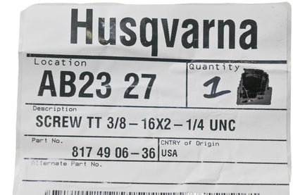 New OEM Husqvarna 817 49 06-36 Screw NOS