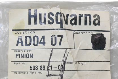 New OEM Husqvarna 503 89 21-02 Worm Gear NOS