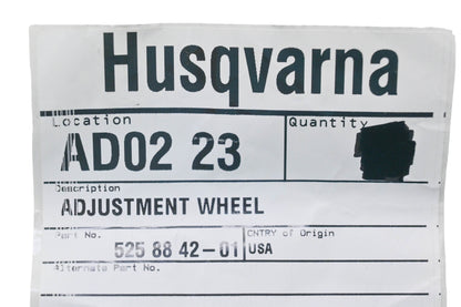 New OEM Husqvarna 525 88 42-01, 525884201, 525-868301 Gear Adjuster Wheel NOS