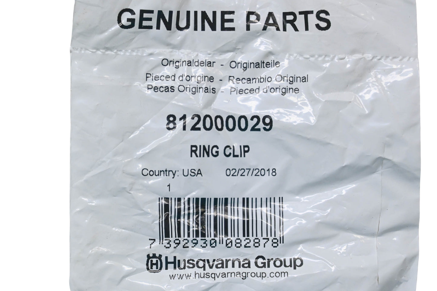 New OEM Husqvarna 812000029 Ring Clip NOS