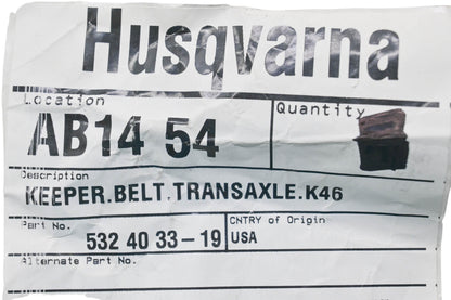 New OEM Husqvarna 532 40 33-19, 532403319 Belt Guide NOS