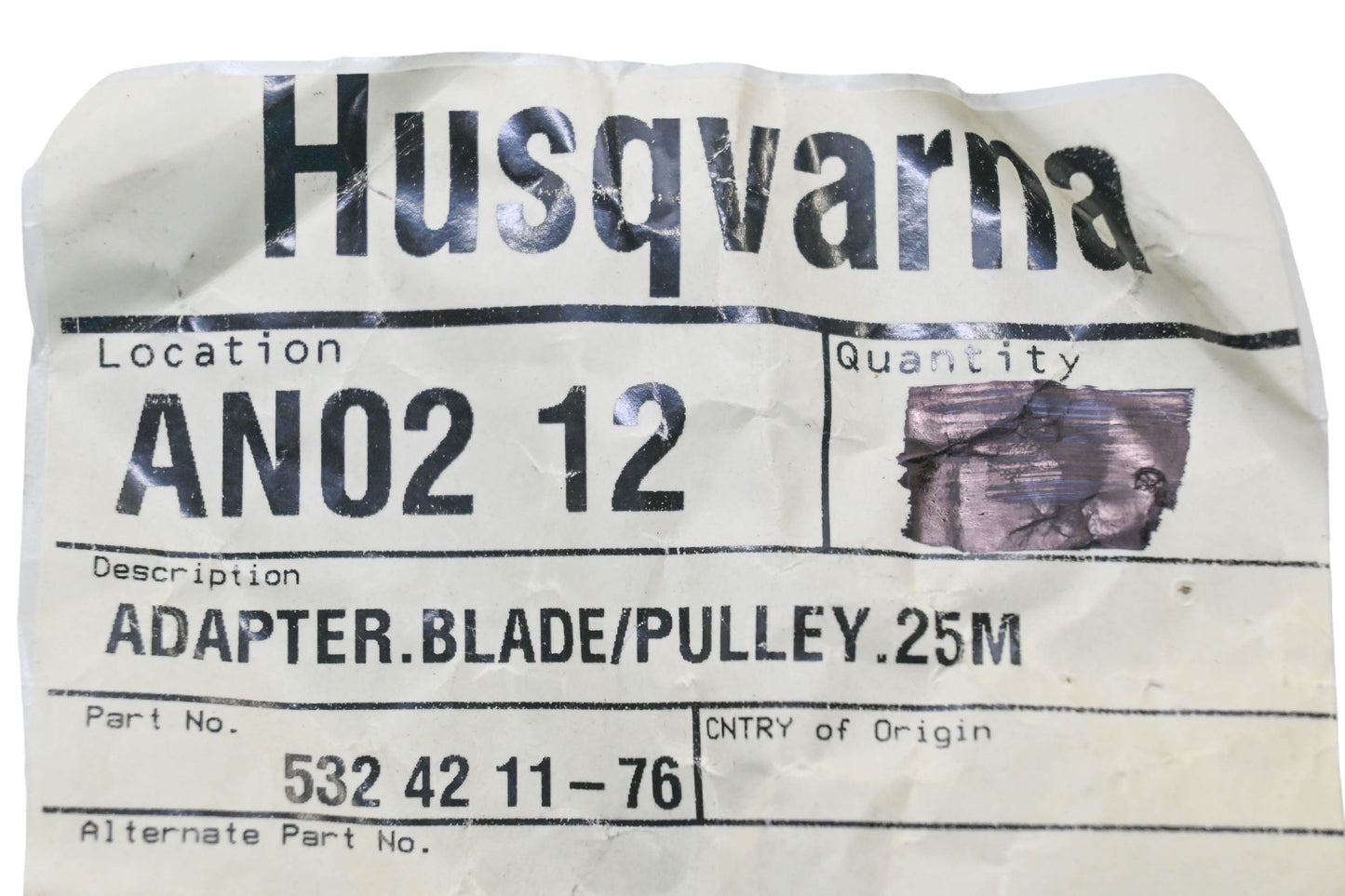 New OEM Husqvarna 532 42 11-76, 532421176 Blade Adapter NOS