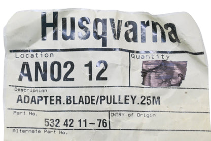 New OEM Husqvarna 532 42 11-76, 532421176 Blade Adapter NOS