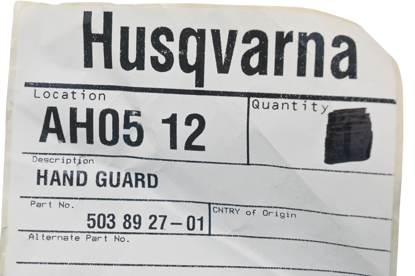 New OEM Husqvarna 503 89 27-01, 503892701 Hand Guard NOS