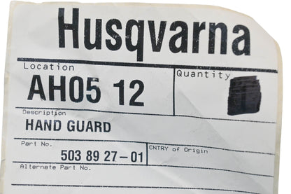 New OEM Husqvarna 503 89 27-01, 503892701 Hand Guard NOS