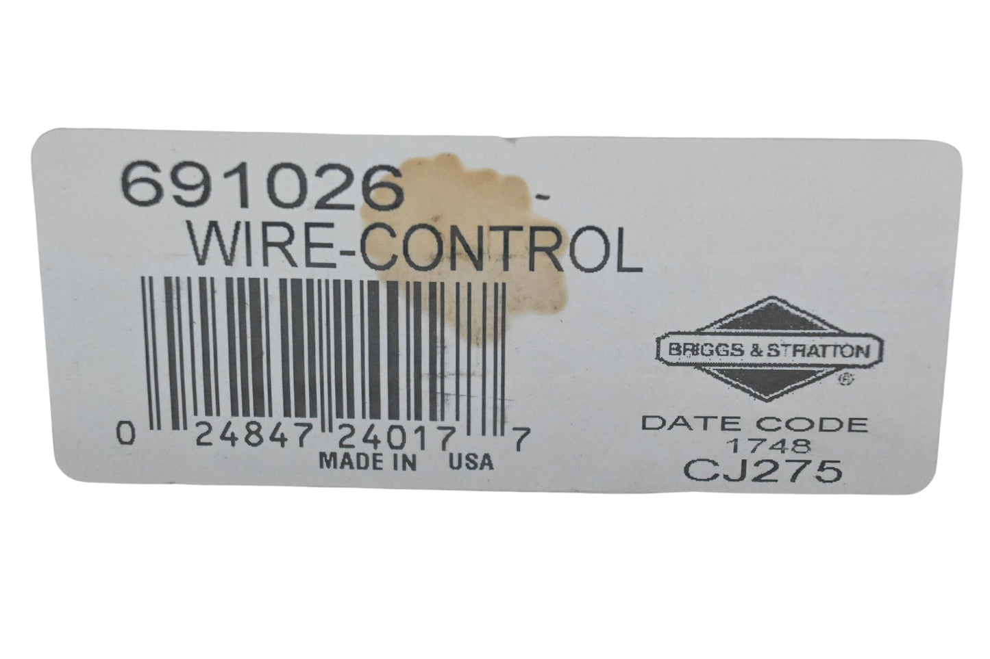 New OEM Briggs & Stratton 691026 Control Wire NOS