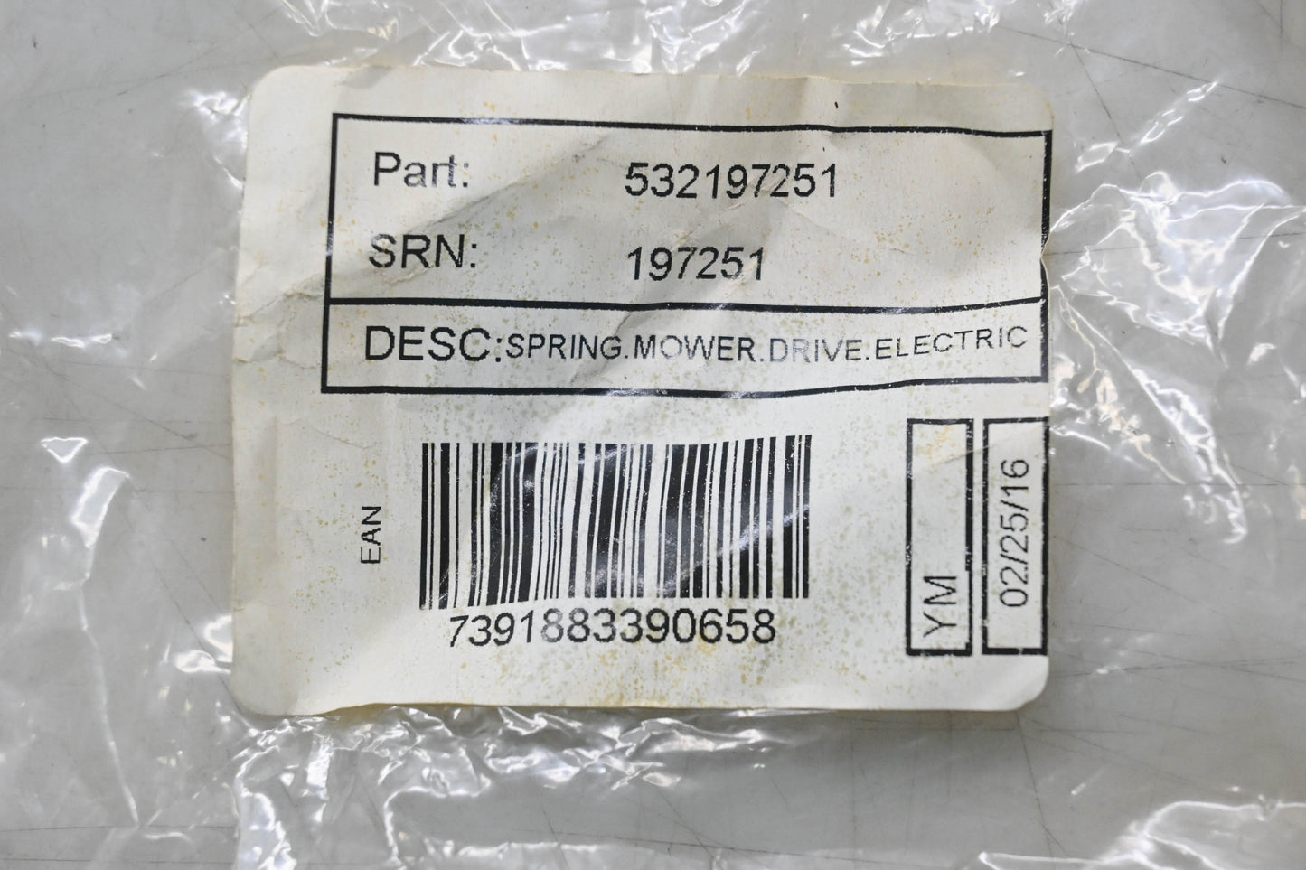 New OEM Husqvarna 532197251 Electric Drive Motor Spring NOS