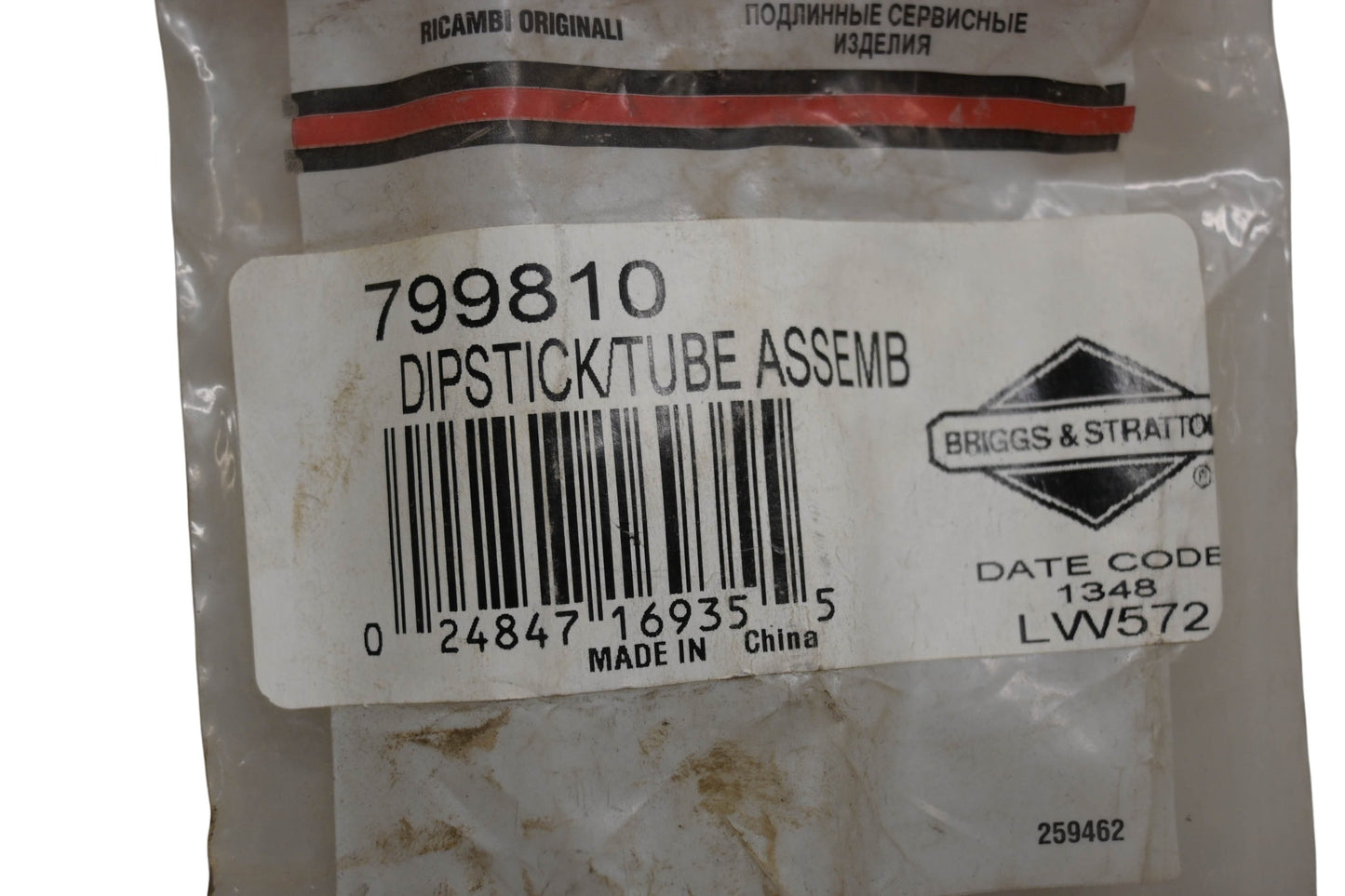 New OEM Briggs & Stratton 799810 Dipstick Tube Assembly NOS
