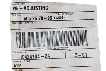 New OEM Husqvarna 505 26 78-95, 505267895 Adjusting Pin NOS