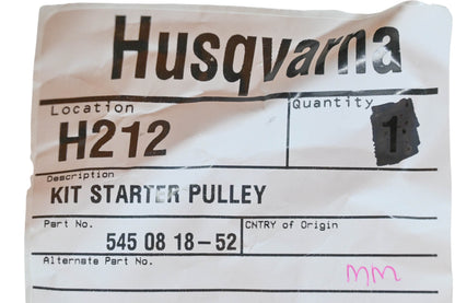 New OEM Husqvarna 545 08 18-52, 545081852 Starter Pulley Kit NOS