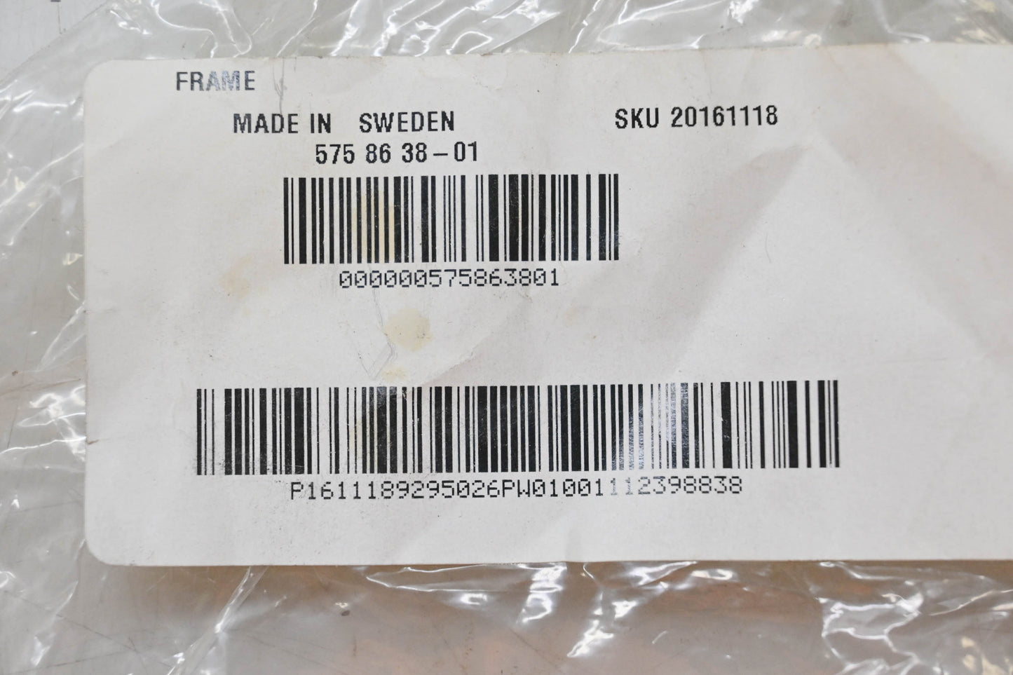 New OEM Husqvarna 575 86 38-01, 575863801 Rubber Frame NOS