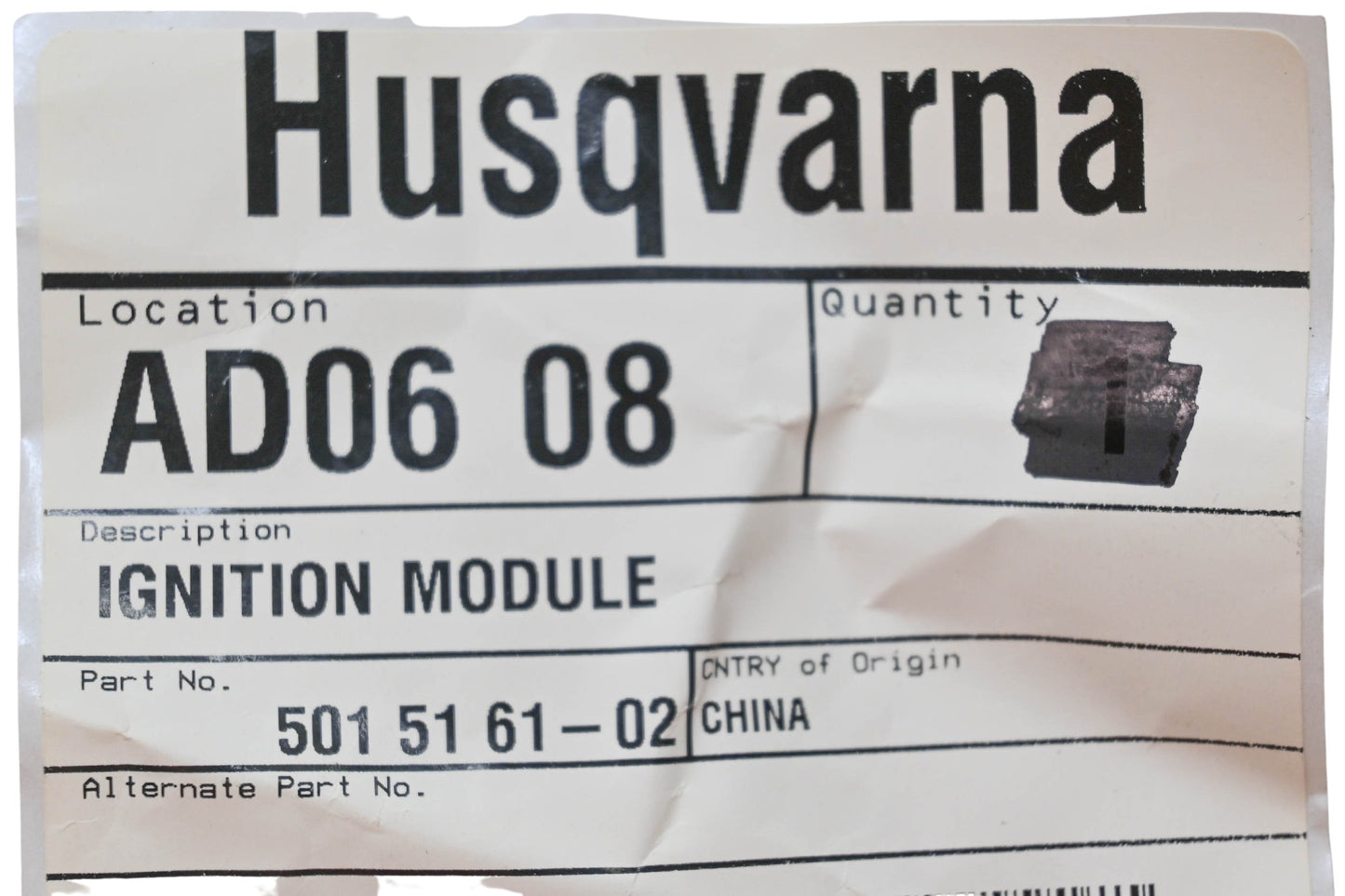 New OEM Husqvarna 501 51 61-02, 501516102 Ignition Module NOS