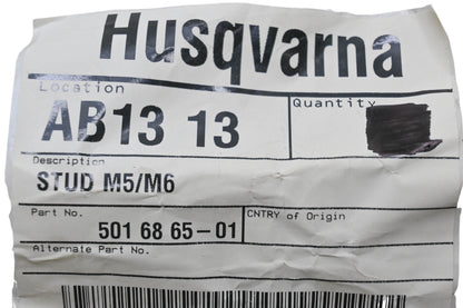 New OEM Husqvarna 501 68 65-01, 501686501 Stud NOS