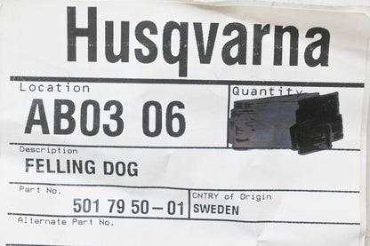 New OEM Husqvarna 501 79 50-01, 501795001 Felling Dog NOS