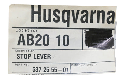 New OEM Husqvarna 537 25 55-01, 537255501 Stop Lever NOS