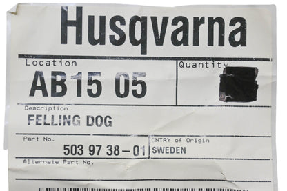 New OEM Husqvarna 503 97 38-01, 503973801 Felling Dog NOS