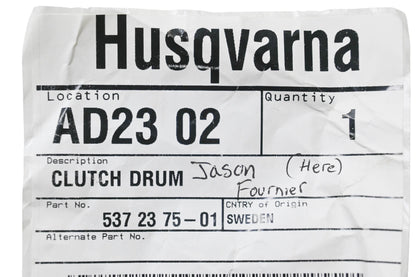New OEM Husqvarna 537 23 75-01, 537237501 Clutch Drum NOS
