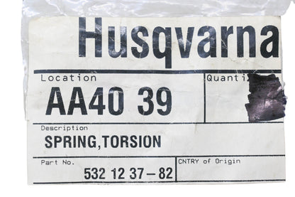 New OEM Husqvarna 532 12 37-82, 532123782 Torsion Spring NOS