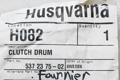 New OEM Husqvarna 537 23 75-02, 537237502 Clutch Drum NOS