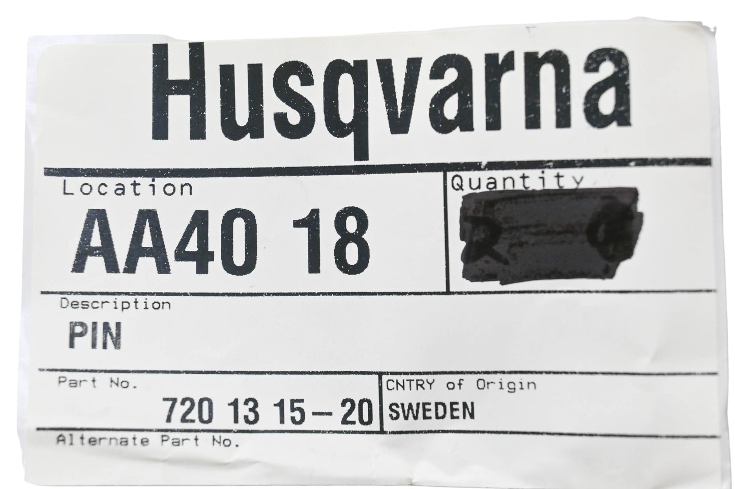 New OEM Husqvarna 720 13 15-20, 720131520 Pins Qty 2 NOS