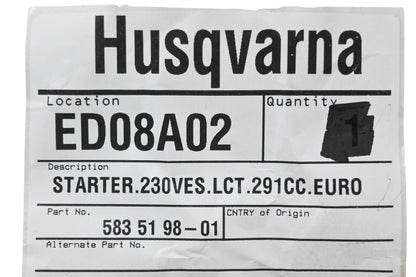New OEM Husqvarna 583 51 98-01, 583519801 Starter NOS