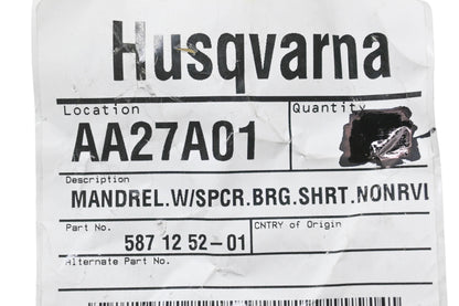 New OEM Husqvarna 587 12 52-01, 587125201 Spindle Assembly NOS