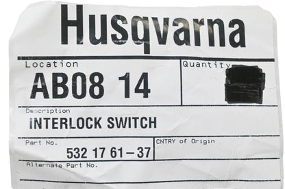 New OEM Husqvarna 532 17 61-37, 532176137 Interlock Switch NOS