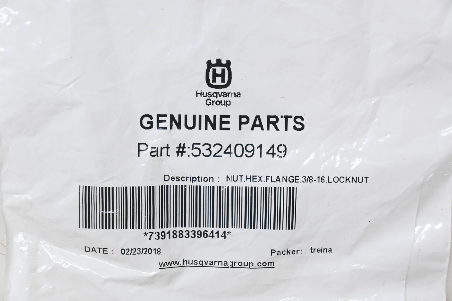 New OEM Husqvarna 532409149 Lock Nut NOS