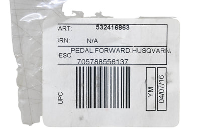New OEM Husqvarna 532416863 Dealer Forward Pedal NOS