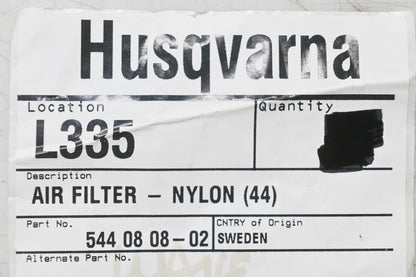 New OEM Husqvarna 544 08 08-02, 544080802 Nylon Air Filter NOS