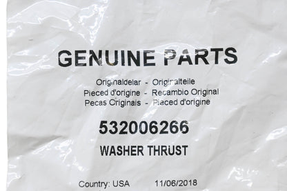 New OEM Husqvarna 532006266 Thrust Washer NOS