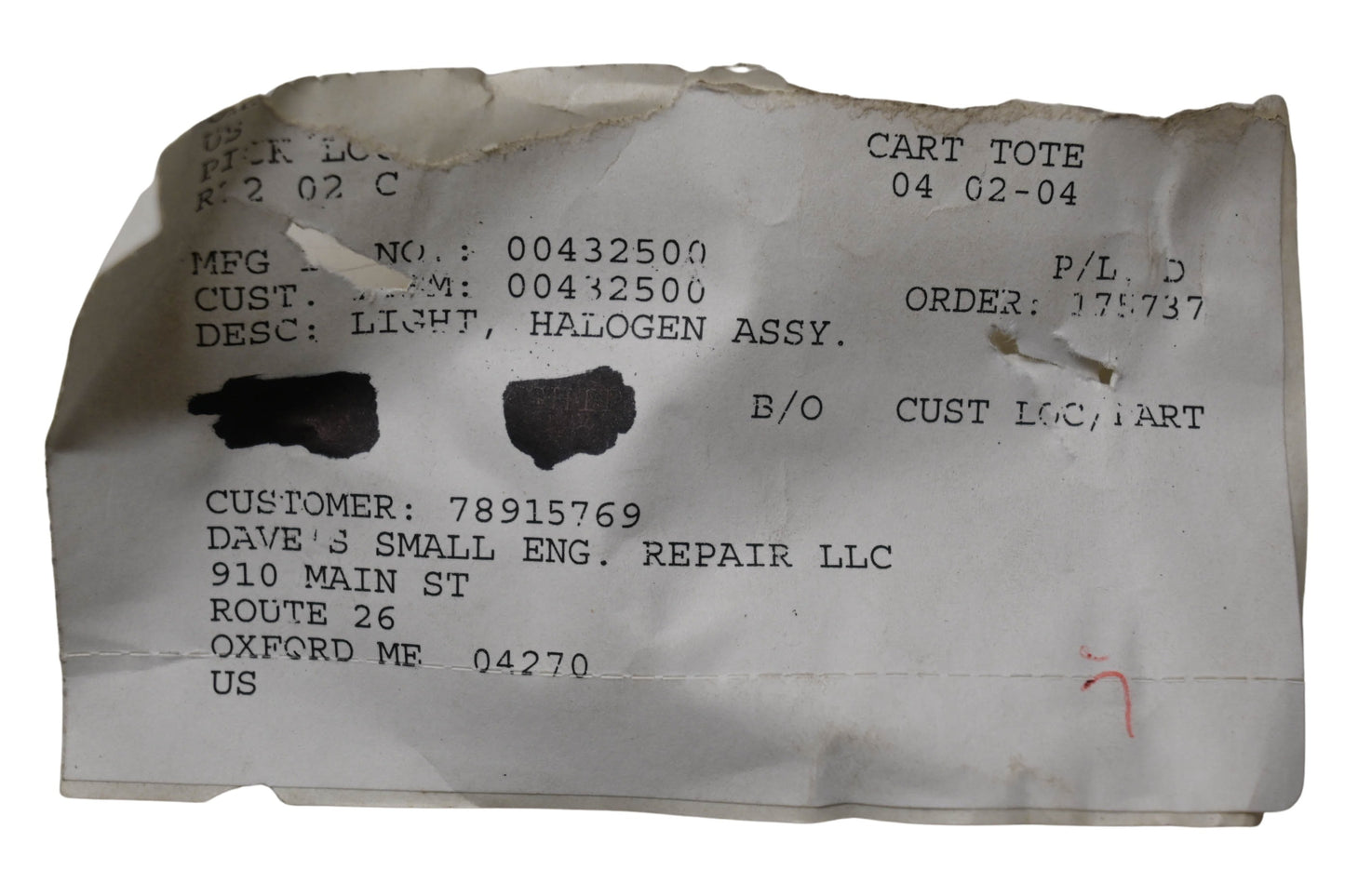 Ariens 00432500 Headlight Housing Assembly NOS