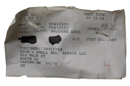 Ariens 00432500 Headlight Housing Assembly NOS
