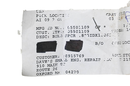 Ariens 05501109 Spacer Bushing NOS