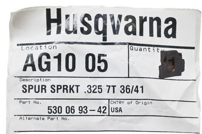 New OEM Husqvarna 530 06 93-42, 530069342 Spur Sprocket NOS