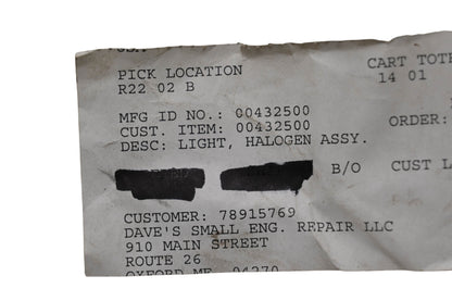 Ariens 00432500 Headlight Housing Assembly NOS